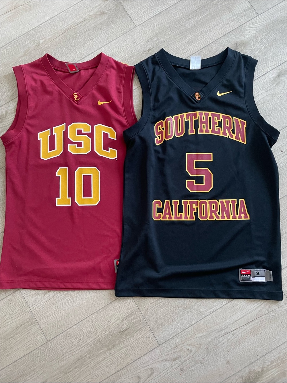 Nike USC Basketball Jerseys - Cardinal Red & Black with Gold Accents